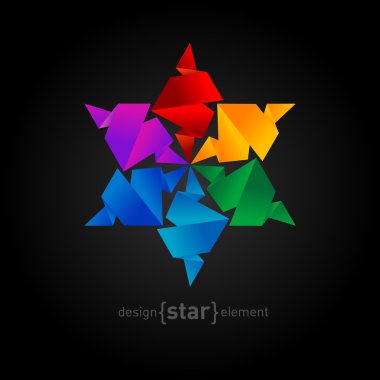 Gökkuşağı Origami yıldız