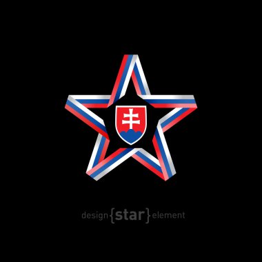 star with Slovakia flag colors clipart