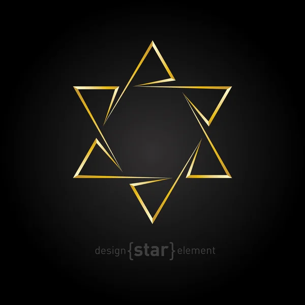 Golden star of David — Stock Vector