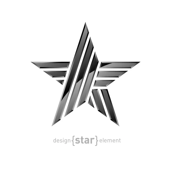 Estrella de metal con flechas — Vector de stock