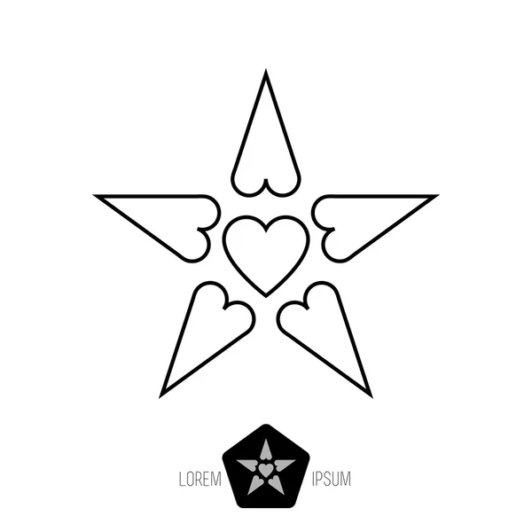Αστέρι από καρδιές — Διανυσματικό Αρχείο