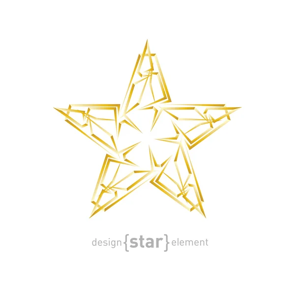 Futuristické Zlatá hvězda — Stockový vektor