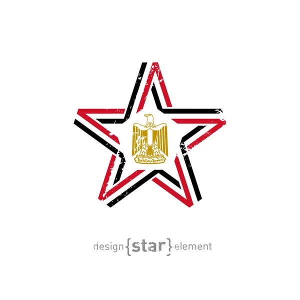 Star with Egypt flag c — Stock Vector