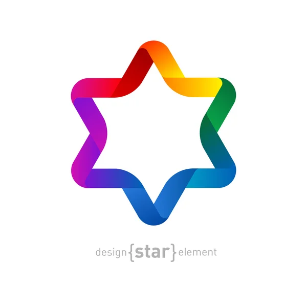 Regenboog Origami David Star — Stockvector