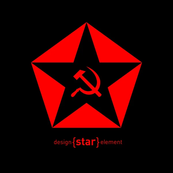 Red star with socialist symbols — Stock Vector