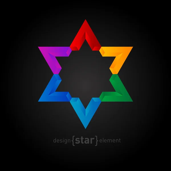 Színes Star of David — Stock Vector