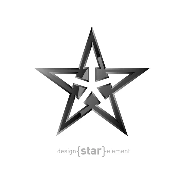 Estrella de metal con flechas — Vector de stock