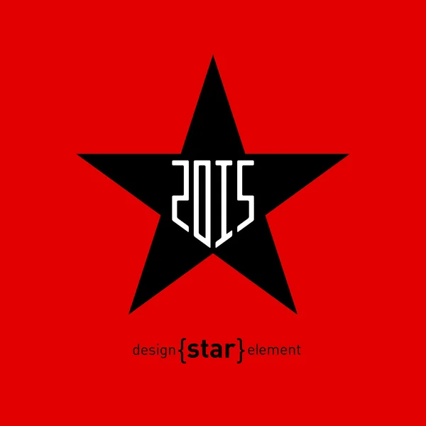 Étoile avec nouvelle date de l'année — Image vectorielle