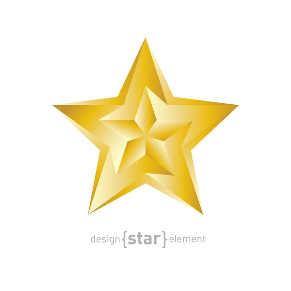 Goldener Stern mit Pfeilen — Stockvektor