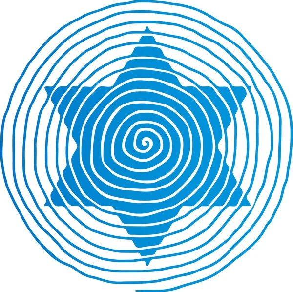 Hand drawn spiral David star — Stock Vector