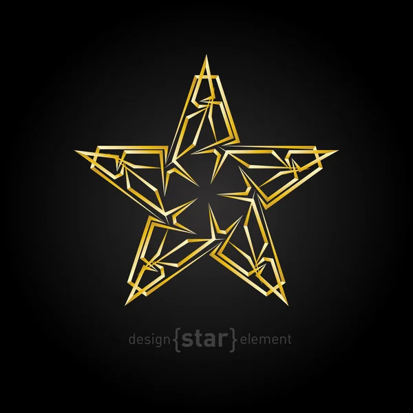 Futuristinen kultainen tähti — vektorikuva