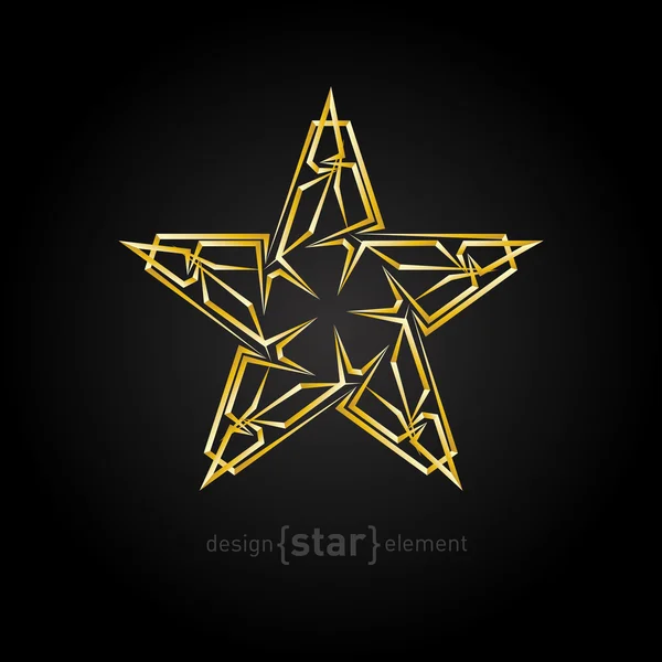 Futuristic Gold  star — Stock Vector