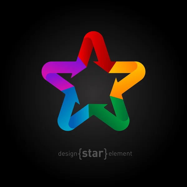 Origami Rainbow Star — Vetor de Stock
