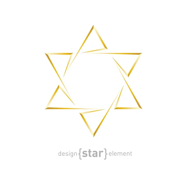 Estrella dorada de David — Vector de stock