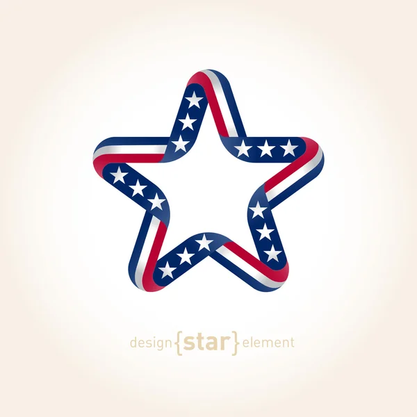 Gwiazda z amerykańską flagę — Wektor stockowy