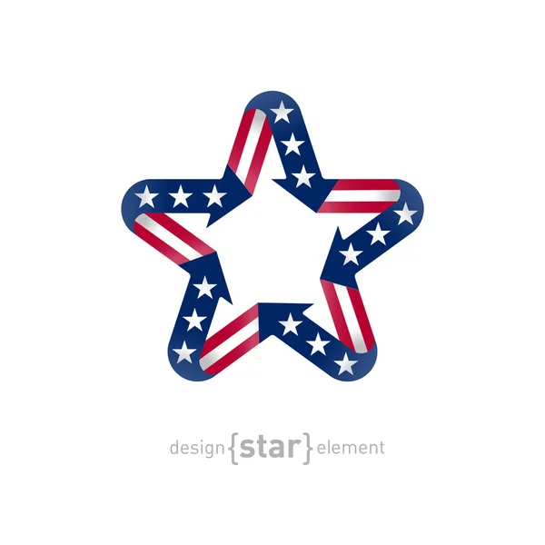 Hvězda s americkou vlajkou — Stockový vektor
