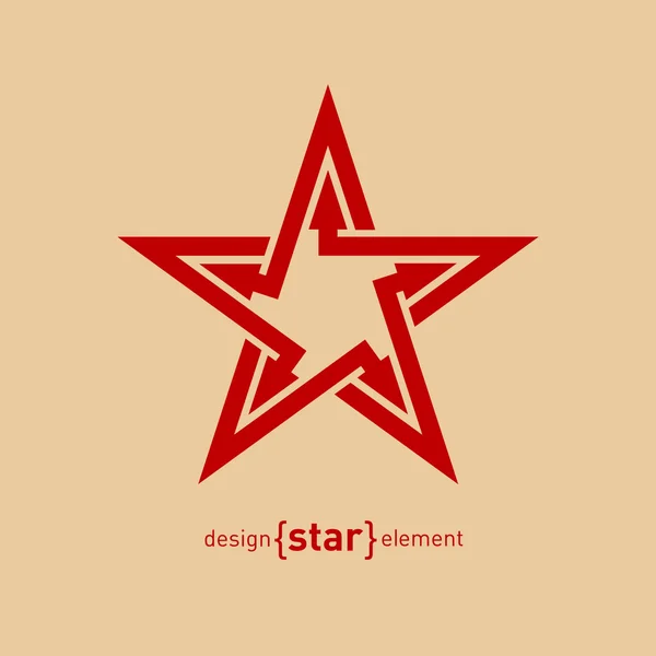 Röd stjärna med pilar — Stock vektor