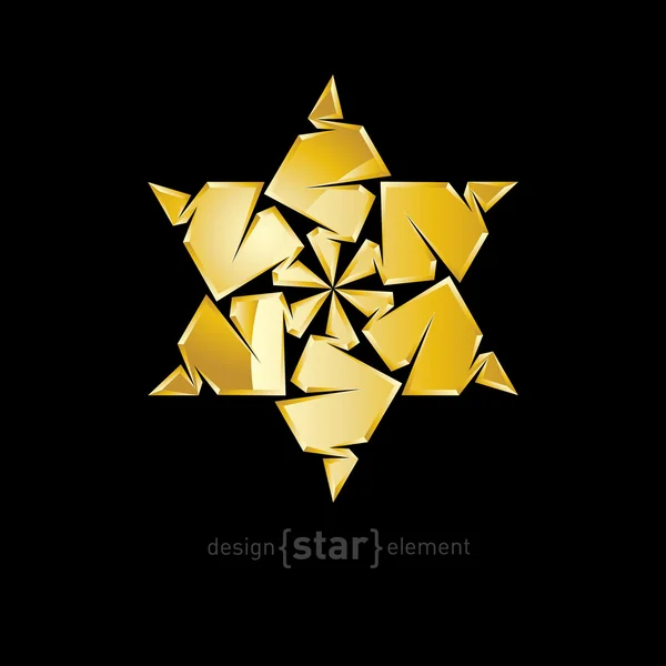 Origami gouden ster — Stockvector