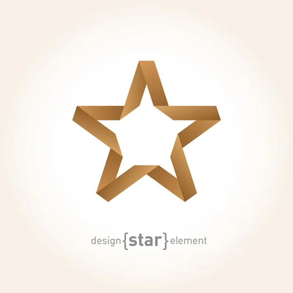 Origami Star van oud papier — Stockvector