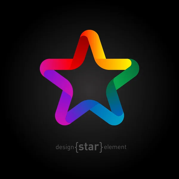 Rainbow Star from ribbon — Stock Vector