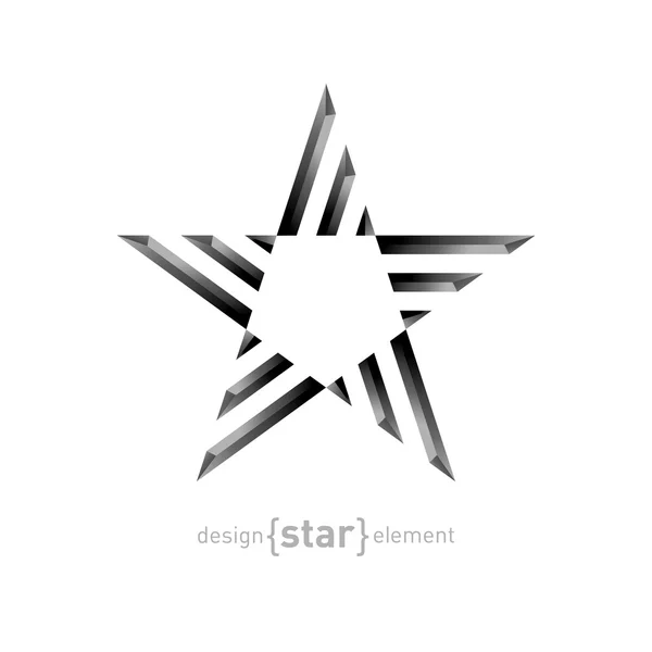 Logotipo estrella de metal — Archivo Imágenes Vectoriales