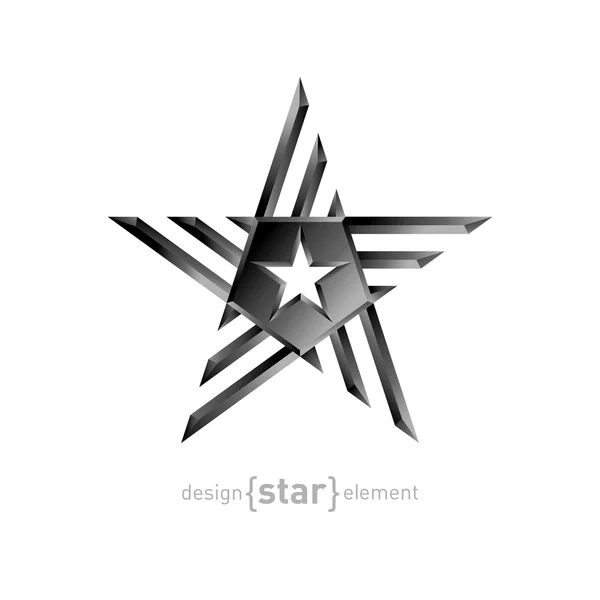 Logotipo de estrela metal — Vetor de Stock