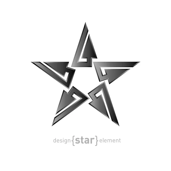 Estrella de metal con flechas — Vector de stock