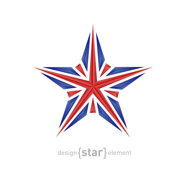 Estrella con bandera del Reino Unido — Vector de stock