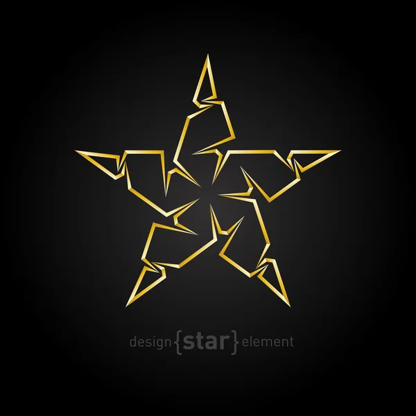 Lyxiga golden star — Stock vektor