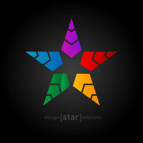 Estrela colorida futurista abstrata — Vetor de Stock