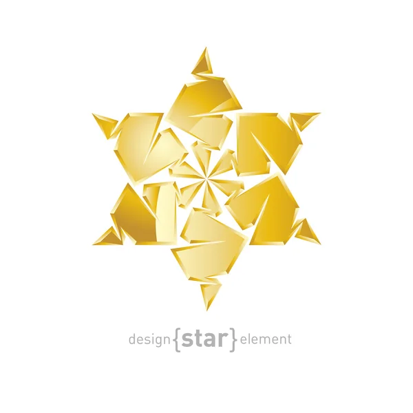 Origami Gold Star — Stock vektor