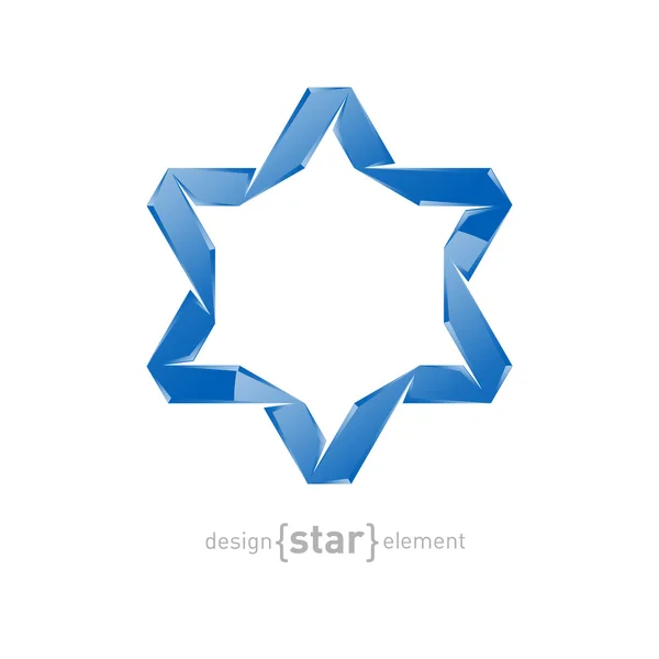 Origami blauwe David Star — Stockvector