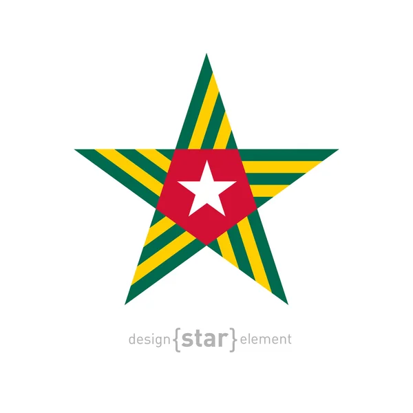 Estrela com bandeira do Togo c — Vetor de Stock