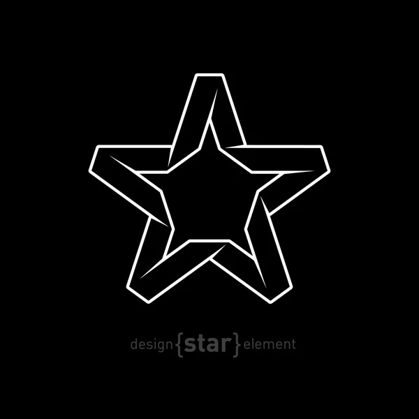 Origami vit stjärna — Stock vektor
