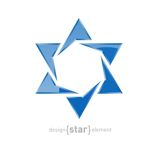 Blue star of David — Stock Vector
