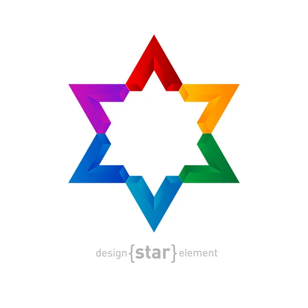 Renkli Star of David — Stok Vektör