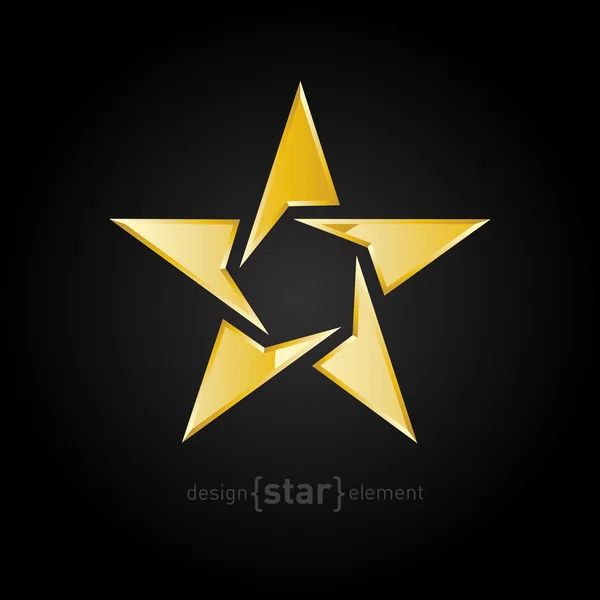 Gold Abstract  star — Stock Vector