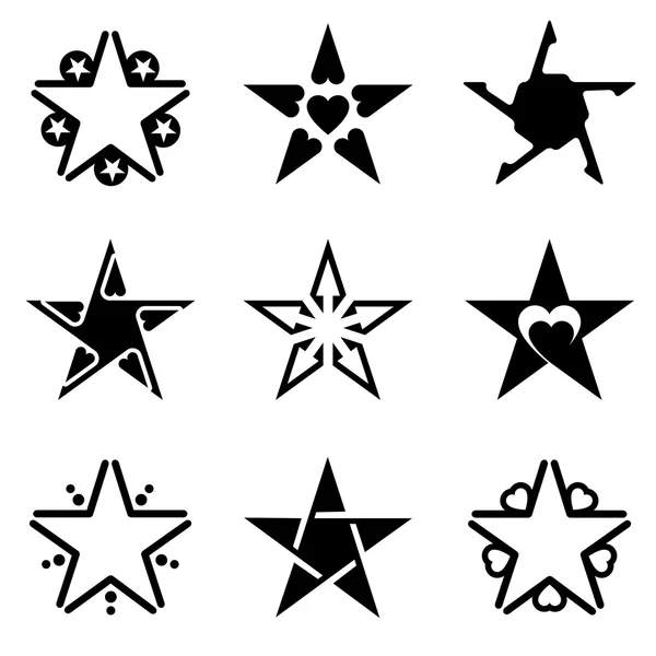 Logotipos de estrelas abstratas — Vetor de Stock