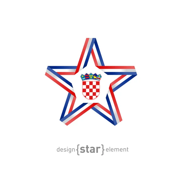 Star with Croatia flag — Stock Vector