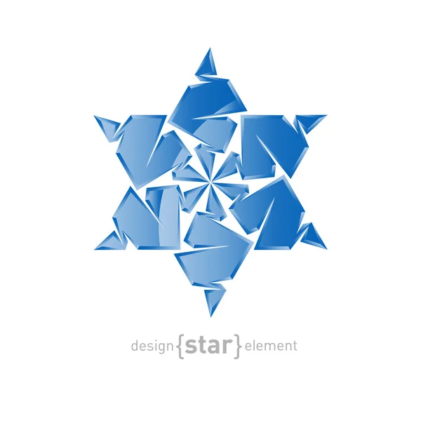 Blauwe Origami Snowflake — Stockvector