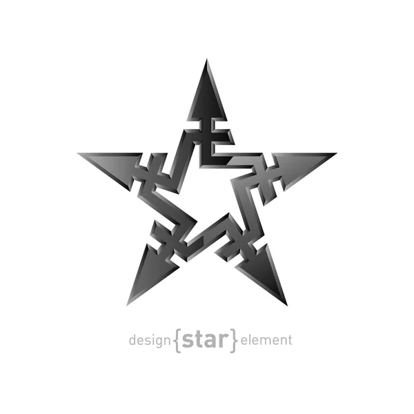 Metal star with arrows — Stock Vector