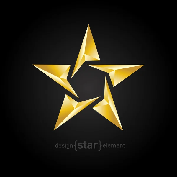 Gold Abstract  star — Stock Vector