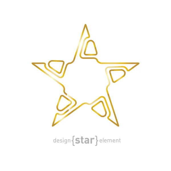 Oro Estrella abstracta — Vector de stock