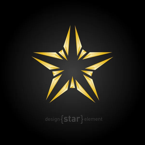 Broken golden star — Stock Vector