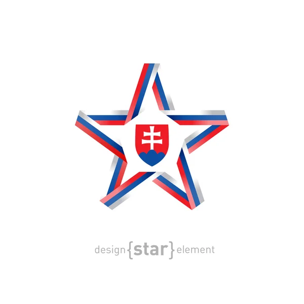 Estrella con colores de bandera de Eslovaquia — Vector de stock