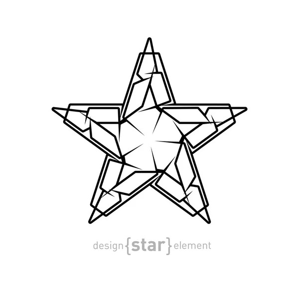 Estrela monocromática minimalista — Vetor de Stock