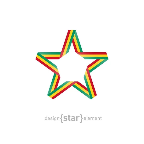 Star with Guinea flag — Stock Vector