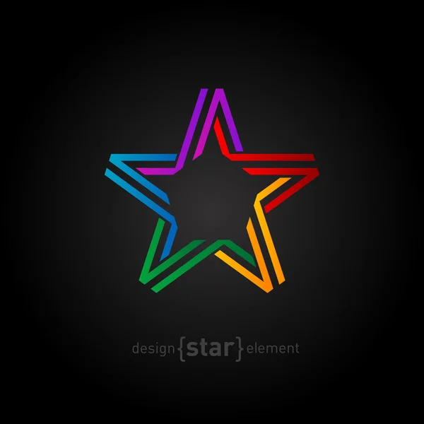 Estrella colorida de la cinta — Vector de stock