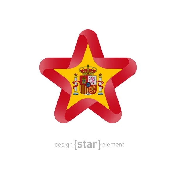 Étoile aux couleurs du drapeau espagnol — Image vectorielle