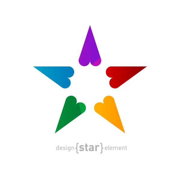 Rainbow Star gemaakt van harten — Stockvector